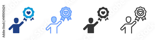 Customer Loyalty icon set multiple style collection