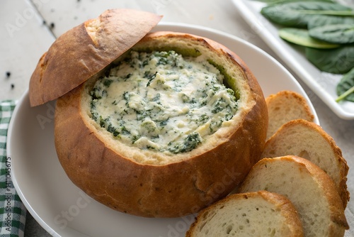 cob loaf spinach dip