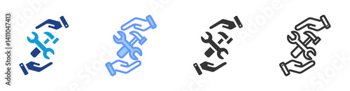 Total Productive Maintenance icon set multiple style collection
