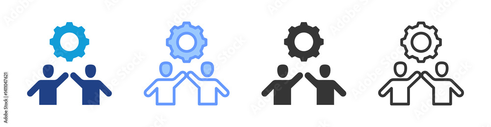 Teamwork icon set multiple style collection Teamwork icon set multiple style collection