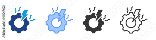 Breakdown icon set multiple style collection
