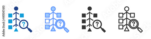 Root Cause Analysis icon set multiple style collection
