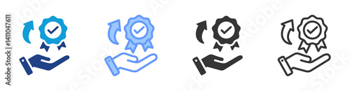 Total Quality Management icon set multiple style collection
