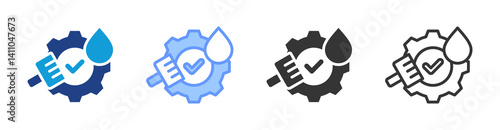 Cleaning And Lubrication icon set multiple style collection