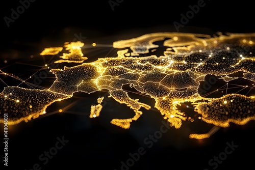 Global network connection world map , Generative AI