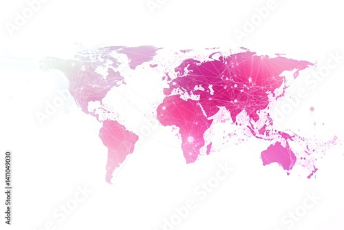 Global network connection world map , Generative AI