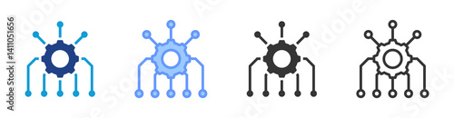 Algorithm icon set multiple style collection