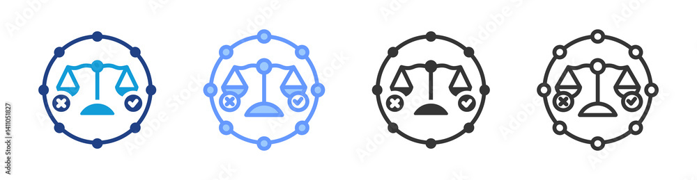 Ethics icon set multiple style collection Ethics icon set multiple style collection