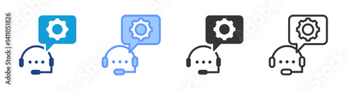 Virtual Assistants icon set multiple style collection