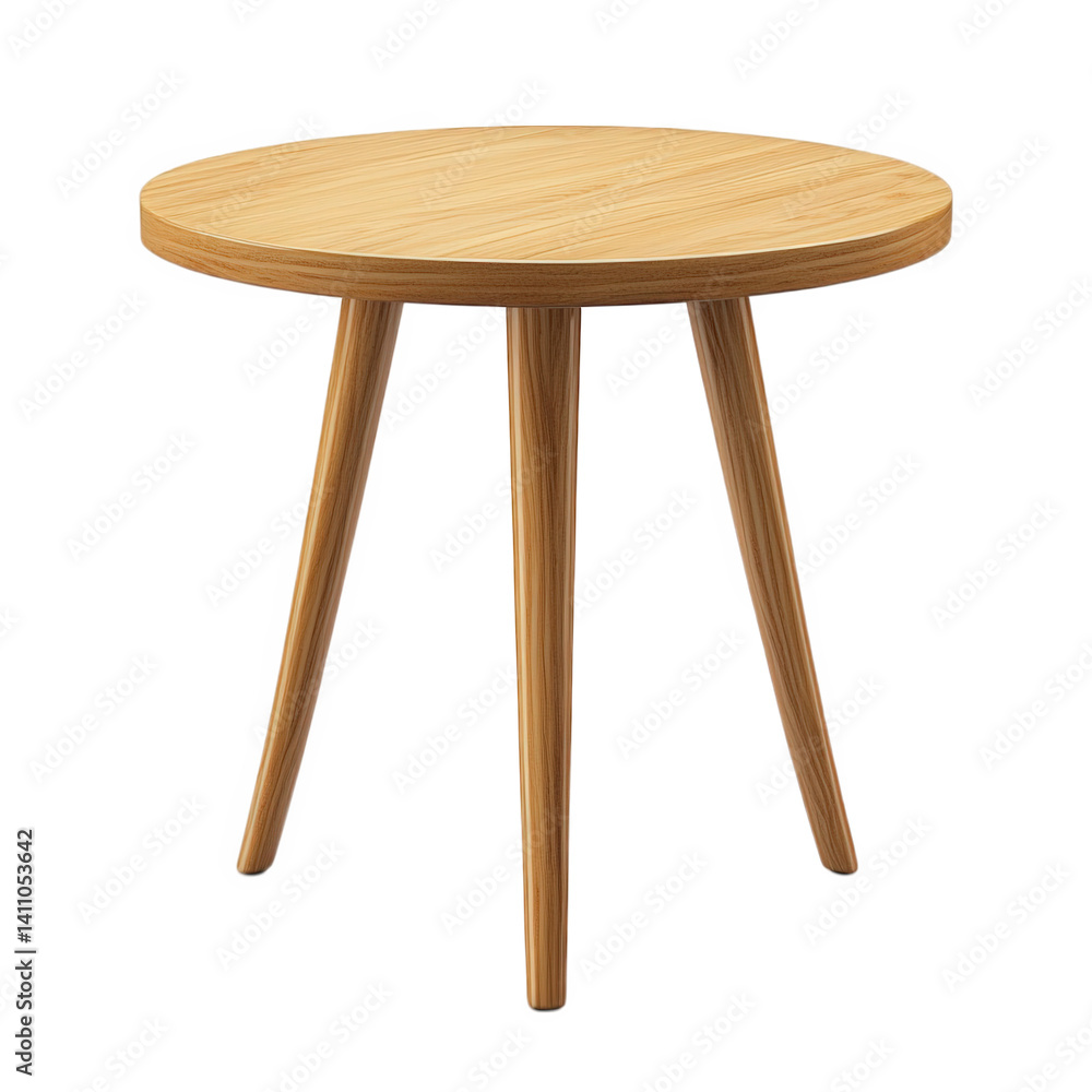 Round wooden table with tapered legs designed for modern living spaces, perfect for dining or casual gatherings, located indoors in a well-lit area during the day Round wooden table with tapered legs designed for modern living spaces, perfect for dining or casual gatherings, located indoors in a well-lit area during the day