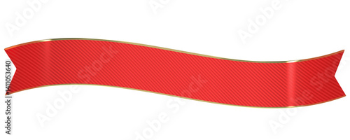 Free Download Red and Gold Curving Ribbon Banner with Textured Surface - GFXLoad