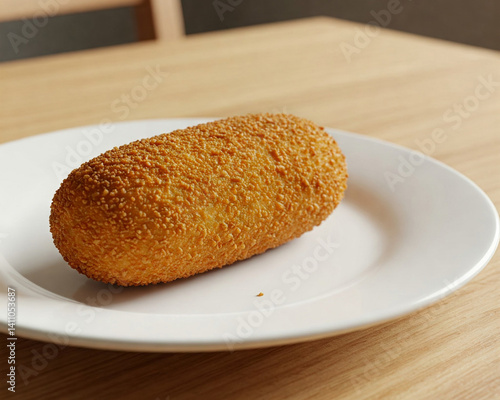 A classic Dutch snack, the croquette is a deep-fried roll filled with a savory ragout-style meat mixture.