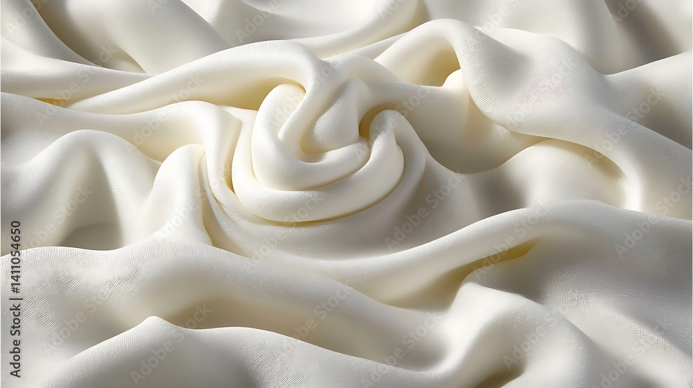 Obraz premium Elegant folds of white silk fabric create a smooth, flowing, luxurious texture