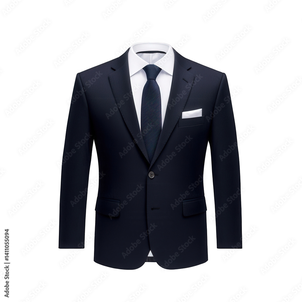 Elegant navy suit designed for formal occasions with a crisp white shirt and a sophisticated tie, perfect for weddings or business events Elegant navy suit designed for formal occasions with a crisp white shirt and a sophisticated tie, perfect for weddings or business events