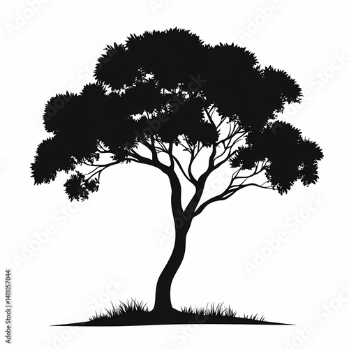 Tree Silhouette Nature: Iconic Botanical Design for Peaceful Forest Landscapes