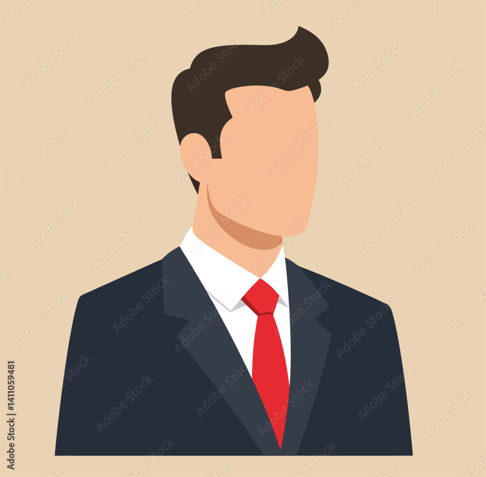 Faceless Businessman in Suit Vector Illustration Faceless Businessman in Suit Vector Illustration