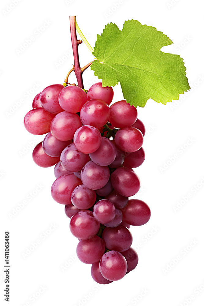 Fototapeta premium Ruby Roman Grapes on transparent background