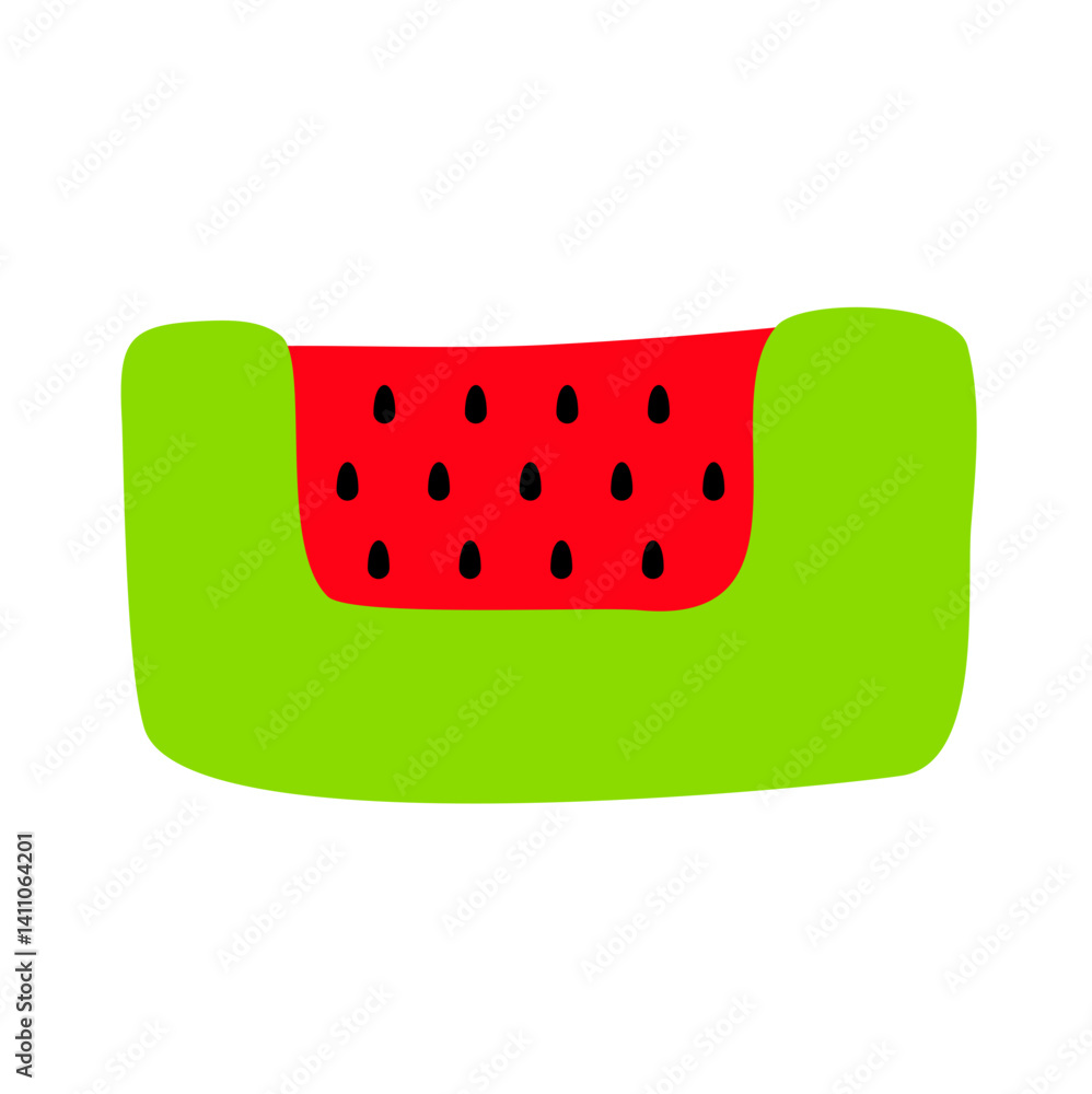 Cute watermelon vector icon