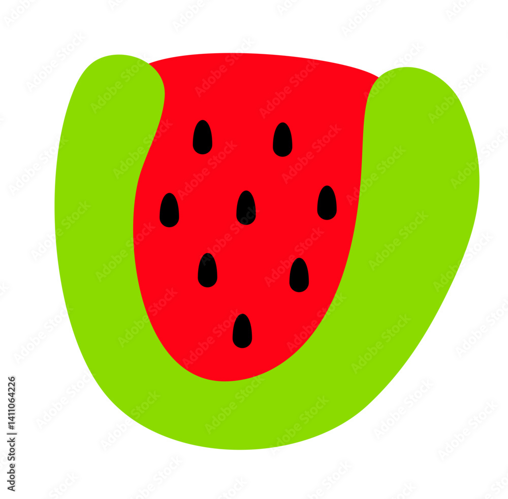 Cute watermelon vector icon