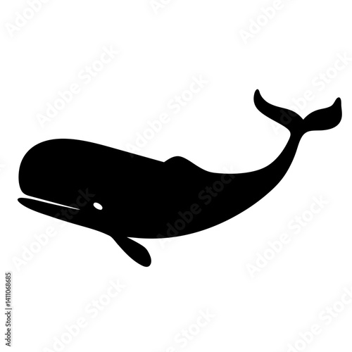 whale animal black silhouette icon - designs for jungle animals whale Safaris, wildlife, rainforest, vector on a white transparent.