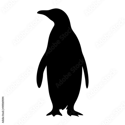 penguin animal black silhouette icon - designs for jungle animals penguin Safaris, wildlife, rainforest, vector on a white transparent.