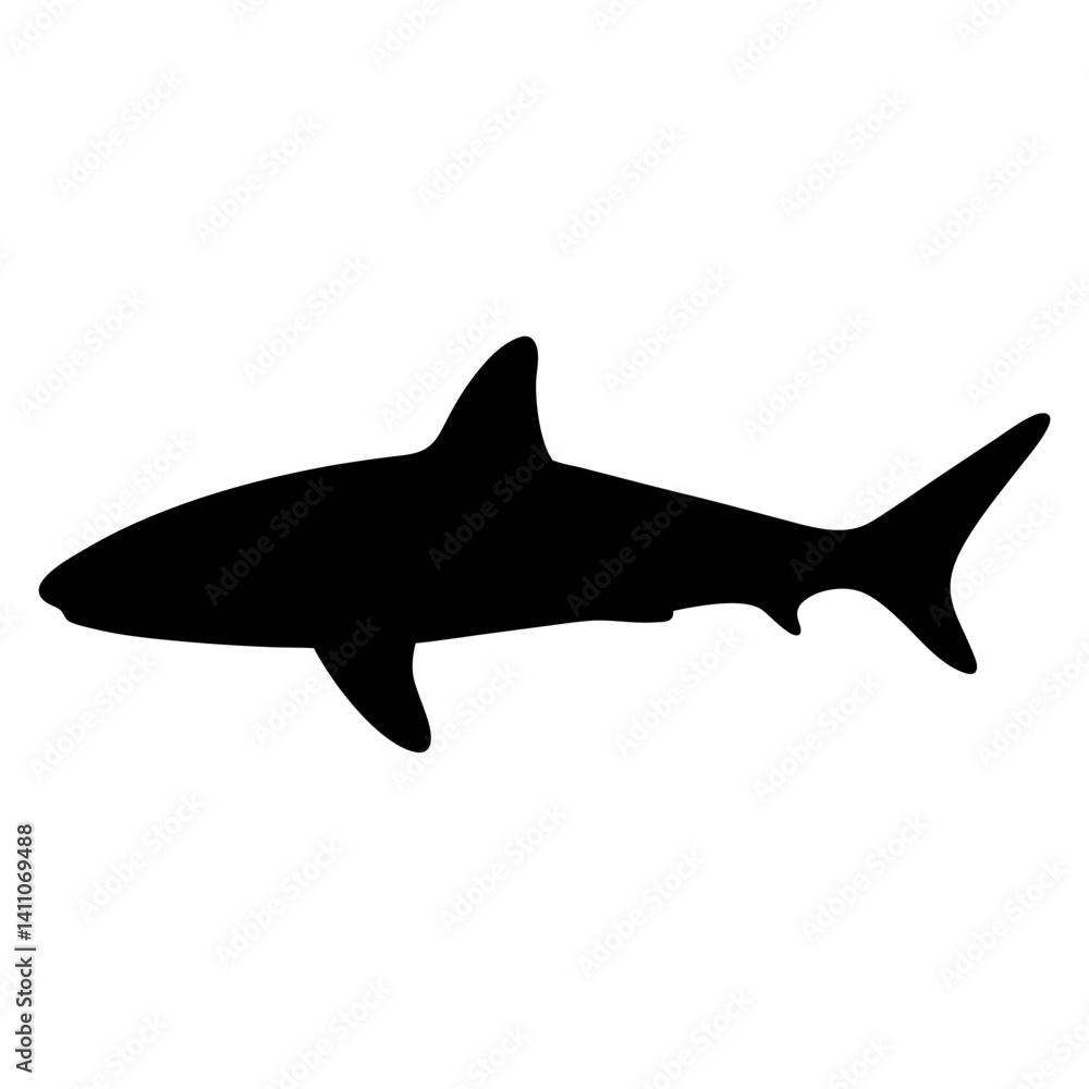 Obraz premium shark animal black silhouette icon - designs for jungle animals shark Safaris, wildlife, rainforest, vector on a white transparent.