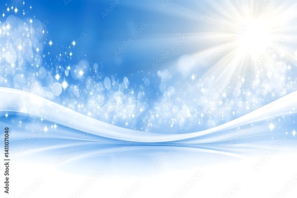 Sparkling ethereal background with celestial light and fluid wave motion Sparkling ethereal background with celestial light and fluid wave motion