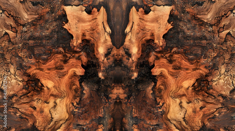 Fototapeta premium Abstract Wood Texture Brown Swirl Pattern Background