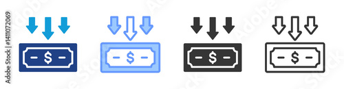 Financial Meltdown icon set multiple style collection