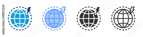 Global Crisis icon set multiple style collection