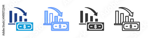 Hyperinflation icon set multiple style collection