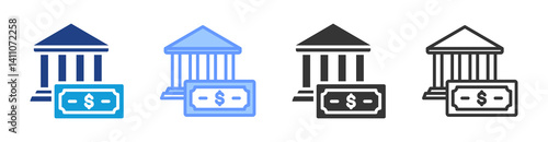 Banking icon set multiple style collection