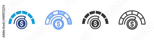 Credit Rating icon set multiple style collection