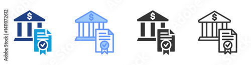 Monetary Policy icon set multiple style collection