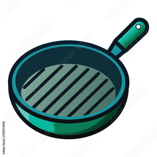 grill pan vector art illustration