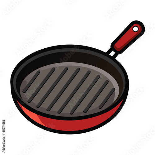 grill pan vector art illustration