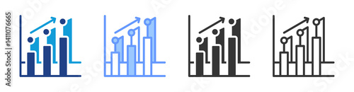 Performance Metrics icon set multiple style collection
