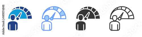 Employee Performance icon set multiple style collection
