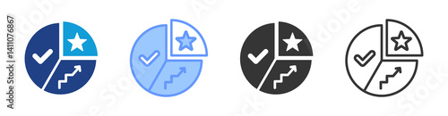 Performance Indicators icon set multiple style collection