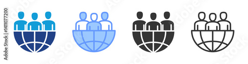 Outsourcing icon set multiple style collection