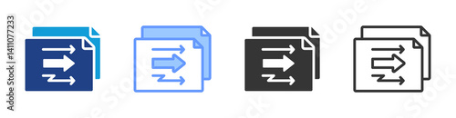 Value Stream Mapping icon set multiple style collection