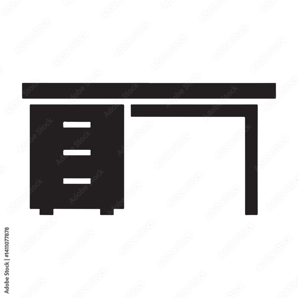 Vector illustration of a wooden furniture set including table, chair, cabinet, and drawers for home or office interior design Vector illustration of a wooden furniture set including table, chair, cabinet, and drawers for home or office interior design
