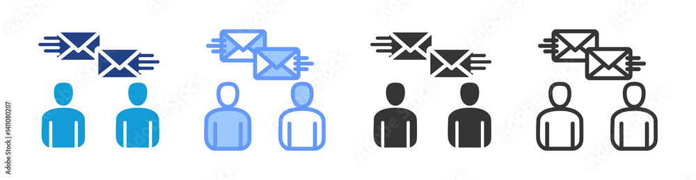 Email Communication icon set multiple style collection Email Communication icon set multiple style collection