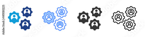 User Roles icon set multiple style collection