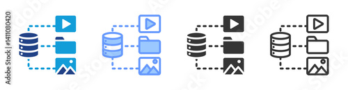 Content Repository icon set multiple style collection