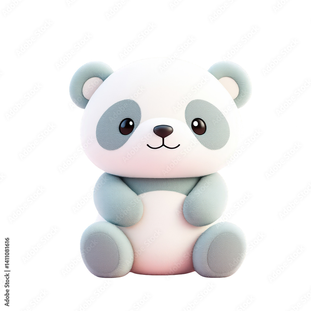 Adorable Cartoon Panda Character Sitting Isolated on a White Background Adorable Cartoon Panda Character Sitting Isolated on a White Background