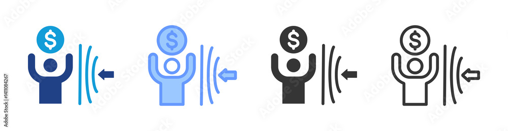 Fototapeta premium Buyer Resilience icon set multiple style collection