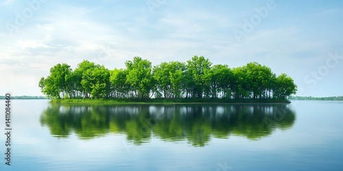 Fototapeta Naklejka Na Ścianę i Meble -  Landscape with lake and trees