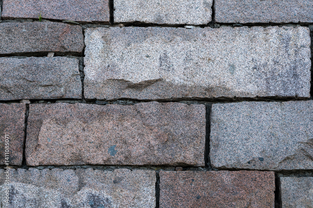 Texture Of Stacked Granite Stones On Park Loop Road In Acadia