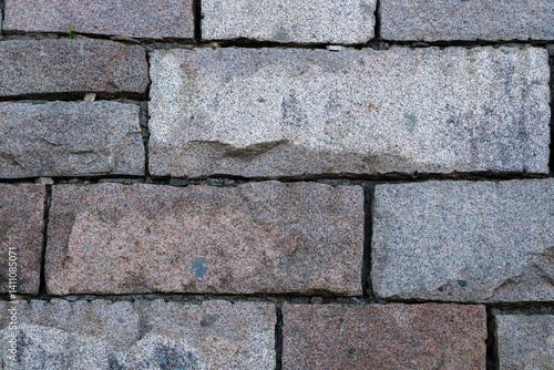 Texture Of Stacked Granite Stones On Park Loop Road In Acadia